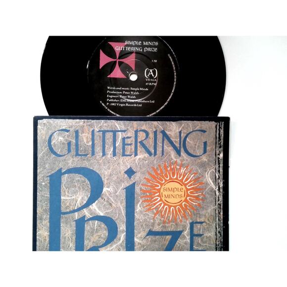 Simple Minds Glittering Prize 7" Vinyl Record UK Synth-Pop New Wave 1982 Virgin - Picture 1 of 4